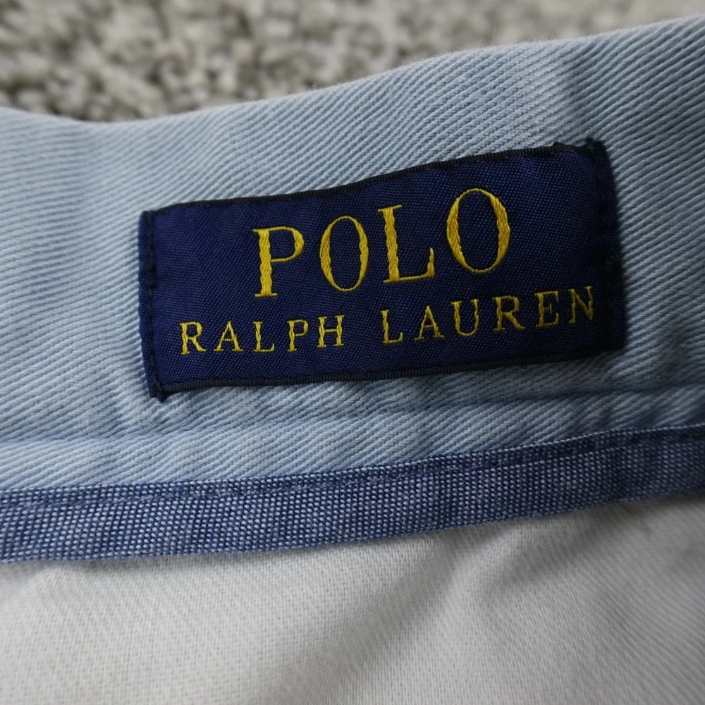 Polo Ralph Lauren Shorts Mens 32 Blue Chino Bermuda Casual Preppy Dad Flat Front